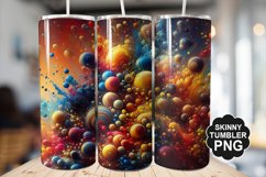 Colored Water Drops Tumbler Warp - Tumbler PNG Design Product Image 1