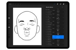 20 Procreate Black Man Face Emotion Stamp Brushes Product Image 5