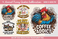 Animal Funny Quotes Sublimation Clipart Bundle PNG Product Image 3
