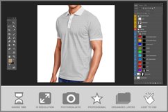 Man Wearing a Polo Shirt Mockup Product Image 3