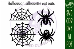 Halloween Silhouette shapes spider and web Product Image 3
