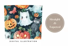 Halloween Pumpkins Tumbler Wrap, Cartoon Halloween Tumbler Product Image 3