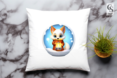 Winter Fox with Lantern Clipart Sublimation PNG Product Image 3