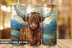 Stained Glass Highland Cow PNG Tumbler Design Product Image 1