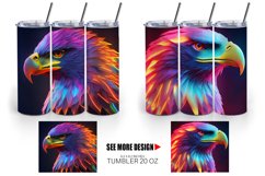 3D Eagle Neon | Tumbler Sublimation Wrap Product Image 3