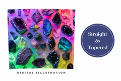 Neon Gemstones Tumbler Design, Colorful Minerals Tumbler Product Image 3