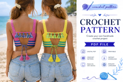 Colorblock Crochet Crop Top Pattern PDF Product Image 5