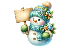 Knitted Snowmen Clipart PNG Bundle 15 Watercolor Files Product Image 3