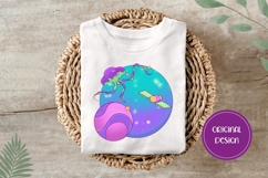Hand Drawn Cosmic Illustration, Colorful Blue Planet PNG Product Image 3