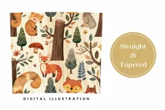 Forest Tumbler Wrap Design, Cartoon Animals Tumbler Design Product Image 3