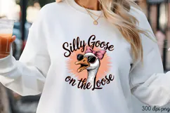 Silly Goose on the Loose PNG, Vintage Silly Goose Sublimatio Product Image 1