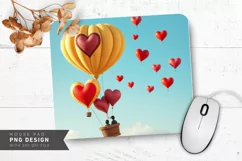 Hot Air Balloon Love Mouse Pad PNG Design Product Image 1