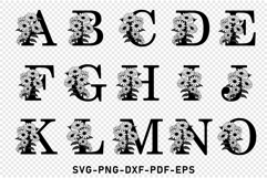 Daisy Flower Monogram Letters, Monogram Font SVG Cut Files Product Image 3
