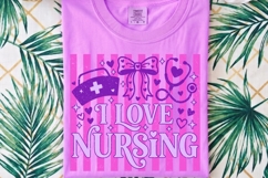 Preppy Striped Nurse PNG, Coquette Nurse Life png. Product Image 2