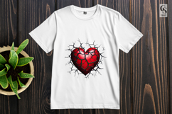 Cracked Red Stone Heart Clipart Sublimation PNG Product Image 2