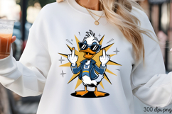 Duck flipping off PNG, Animal Funny Quotes Sublimation PNG Product Image 3