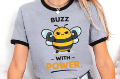 Buzz With Power Cute Strong Bee Design Product Image 2