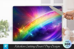 Rainbow Background Cutting Board Sublimation Design Product Image 1