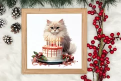 Pets Love Christmas Watercolor Clipart, Christmas PNG Product Image 3