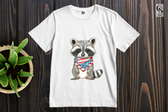 Cute Patriotic Raccoon Watercolor Clipart PNG Product Image 3