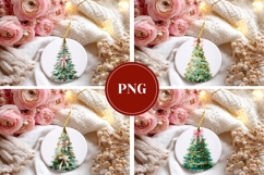 Watercolor Christmas Bows Ornaments, Christmas Tree Ornament Product Image 3