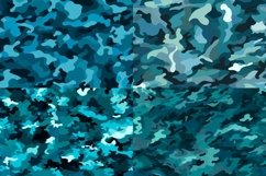 18 Turquoise Camouflage Seamless Patterns - 300DPI