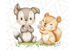 Spring Animal Ice Cream Clipart, Cute Pastel Animal PNG Product Image 3