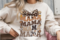 Retro Brown MAMA PNG with Leopard Bow Product Image 2