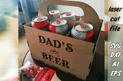 Box Beer|Beer holder|Beer basket x6| Father's Day| Laser Cut Product Image 2