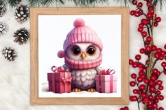 Cute Pink Christmas Animals Clipart Sublimation Product Image 3