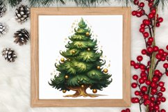 Watercolor Christmas tree clipart, Christmas tree Clipart Product Image 3