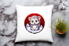 Cute Winter Animal Holding Heart Clipart Sublimation PNG Product Image 3
