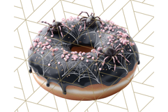 Realistic Halloween Donut Clipart PNG, Spooky Cute Sweets Product Image 3