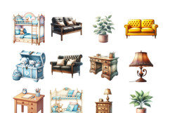 Furniture Clipart Bundle, 60 PNG Home Furniture Product Image 3