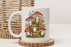 Mushroom Forest PNG, Botanical Dark Whimsical Sublimation Product Image 3