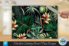 Lush Green Tropical Leaves Cutting Board Sublimation Design Product Image 1
