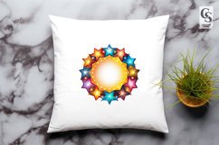 Colorful Star Wreath Clipart Sublimation PNG Product Image 3