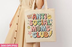 Anti social mom&#039;s club PNG,Retro Mama Sublimation Product Image 3