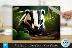Cute Badger Cutting Board Sublimation Design Product Image 1