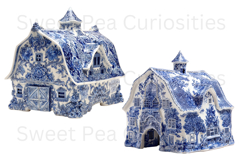 Blue Toile, Ephemera, PNG, Clipart, Junk Journal, flowers Product Image 3