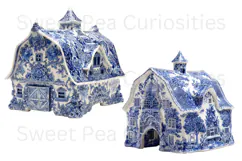 Blue Toile, Ephemera, PNG, Clipart, Junk Journal, flowers Product Image 3