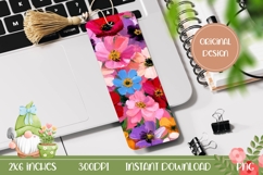 Printable Bookmark Design, Colorful Flowers Bookmark Design Product Image 1