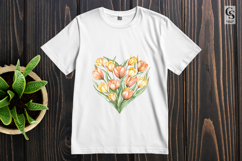 Watercolor Tulip Bouquet Clipart Sublimation PNG Product Image 2