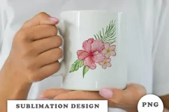 Watercolor Tropical flowers bouquet PNG Product Image 3