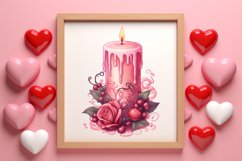 Retro Valentine Watercolor Clipart, Pink Valentine Product Image 3