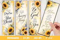 Watercolor Floral Christian Bookmark PNG, Faith Quote Product Image 1
