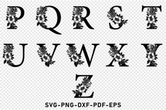 Floral Flower Monogram Letter SVG Laser Cut File Product Image 3