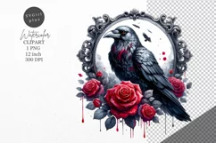 Halloween clipart, Raven clipart, Gothic clipart Product Image 1