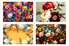 Wildflowers Cosmetic Bag Print, Floral Cosmetic Bag Designs Product Image 3