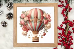 Christmas Hot Air Balloon Clipart, Christmas Hot Air Product Image 4